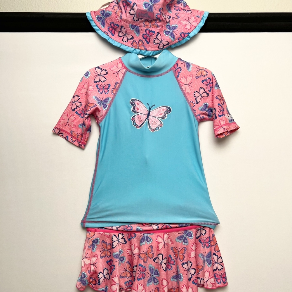 UV SKINZ little girl swimming dress with hat 3T